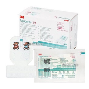 3M 테가덤 IV 1610 드레싱밴드 100매 5x5.7cm 소아용 IV카테터 고정드레싱, 1개