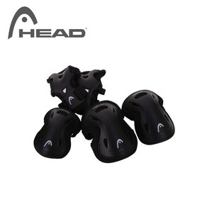 HEAD 헤드 H8PK06 아동용 주니어 성인용 자전거 인라인 스케이트보드 킥보드 보호장비 무릎 팔꿈치 손목 보호대 세트, 블랙_4895118355823, 1개