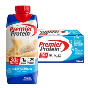 Pemie 30g Potein PLUS Shakes Vanilla 프리미어 프로틴 쉐이크 바닐라 325ml 18팩, 18개