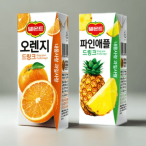 델몬트 오렌지 + 파인애플 드링크팩 190ml 각24팩(총48팩) 과즙주스/주스/음료/과채음료, 1세트