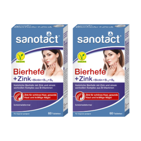 자노탁트 맥주효모 비어헤페 + 아연 60정 X 2개 / Sanotact Biehefe + Zink