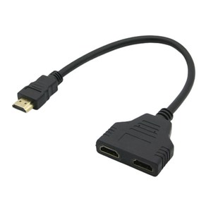 컴스마트 듀얼모니터 HDMI 2구 포트 분배기 케이블 변환 잭 젠터 금도금