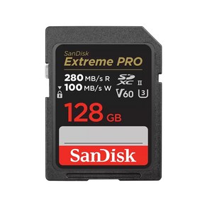 샌디스크 익스트림 프로 SD UHS-II 280MB/s V60 128GB, 1개