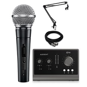 SHURE 슈어 SM58 SK 마이크 오디언트 ID14 MK2 관절스탠드 패키지