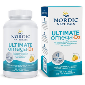 노르딕내츄럴스 컴플리트 오메가 D3 1000mg 레몬 소프트젤, 1개, 120정