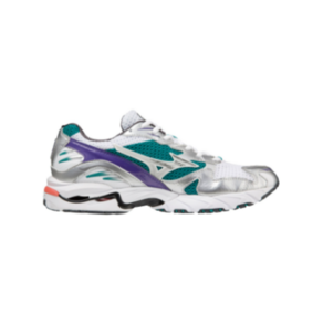 미즈노 운동화 웨이브 라이더 화이트 틸블루 MIZUNO WAVE RIDER 10