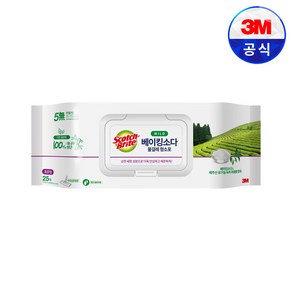 3M 스카치브라이트 베이킹소다 물걸레 청소포 마일드 대형 25매, 1개