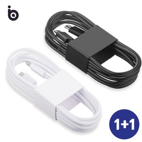 [2-PACK] 1+1 삼성 갤럭시 전용 C to C 데이터 전송 PD 25W 초고속 충전 스마트폰 1.8미터 케이블 정품 호환, 2개, 블랙+화이트, 1.8m