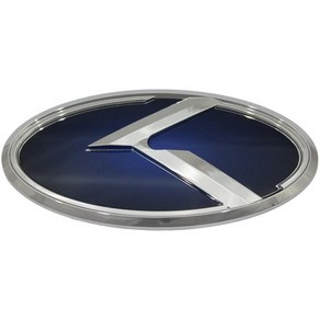 3D K 엠블럼 / 기아 K9 카니발 K7 스팅어 K5 엠블럼 프리미엄 에볼루션 커스텀 앰블럼 Custom Emblem, 대형 Lage 144x73mm, 크롬 Chome, 블루 Blue