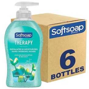 Softsoap 딥 모이스처 리퀴드 핸드워시 펌프형 웜 라벤더 & 시어버터 332ml 6개입 252700, Cooling Eucalyptus Sea Salt, 6개