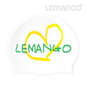 르망고 수영모자(01) LGNSC61002097 파스텔 망고(옐로우) (Pastel Mango(Yellow)/White) 실리콘 수모 수영캡, 화이트, 1개