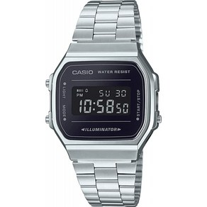 CASIO 남녀공용 성인용 디지털 쿼츠 스테인리스 스틸 시계 A168WEM-1EF