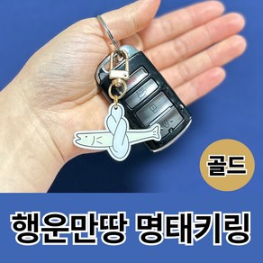 주누픽 액막이 명태키링 북어 집들이 개업선물 행운 인테리어 차량용 선물, 골드명태키링