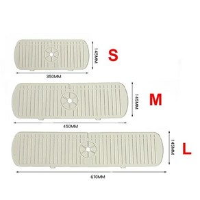 실리콘 싱크대 세면대 수전매트 물고임 방지 물빠짐 배수 패드, 하얀