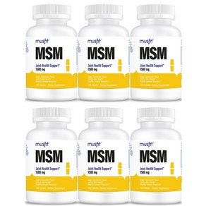 머스핏 관절 MSM 조인트 헬스 서포트 1500mg 120정 X 6통 관절건강 엠에스엠, 6개