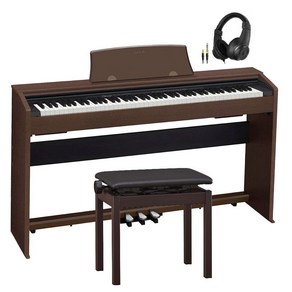 [고저자재 피아노 의자＆헤드폰＆보면서＆악보집 세트] CASIO 카시오 DigitalPiano 전자 피아노 Privia PX-770 (BN 브라운)