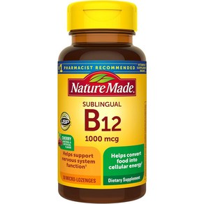 Nature Made Sublingual Vitamin B12 1000mcg 네이처 메이드 비타민 B12 체리맛 50로젠지 3팩