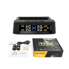 TPMS 타이어공기압센서 디지털 디스플레이 자동차 태양광 압력 모니터링 시스템 온도 보안 경보