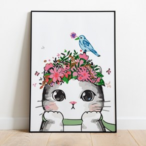 플레이어바웃 DIY 수줍은 고양이 명화그리기 세트 유화 40 x 50