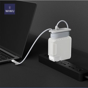 WiWU 맥북에어/ 맥북프로 충전 어댑터 보호 케이스 Adapte Case, 30W (라이트 그레이), 1개