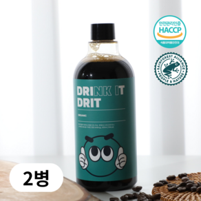 드릿 콜드브루 더치커피 원액 오가닉 친환경 액상커피, 2개, 1개입, 500ml