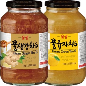 꽃샘 꿀유자차S 1kg + 꿀생강차S 1kg, 1개