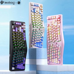 [ xc샵 ] LEOBOG Alice A75 객제화 Alice 기계식 게이밍 키보드 인체공학 TOP 구조 RGB램프 4000MAH, 바비축, 화이트-바비축