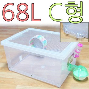 햄스터리빙박스 68L C형 골든햄스터집 케이지 하우스, 1개