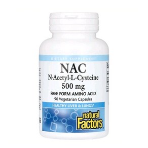 내추럴 펙터스 Natual Factos N Acetyl L 시스테인 500mg Antioxidant 서포트 to Defend Against Polluted Envionment, 1개