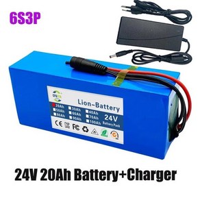 전기 자전거 모페드 18650 리튬 배터리 팩 충전기 포함 6s3p 24V 20Ah 25.2V 20000mAh, 2)분홍색