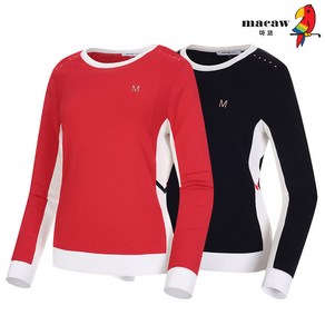 마코 여성 슬림 배색 디자인 니트 MMW1SW62