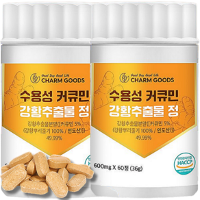 강황 수용성 커큐민 정 HACCP 인증제품, 2개, 60정