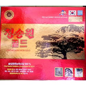 청송원골드 솔잎 증류 농축 오일100% 500mg 180캡슐, 2개, 90정