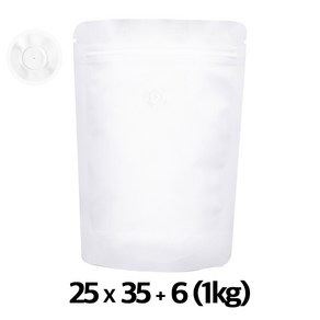 모든글로리 무광 화이트 스탠드 지퍼백 원두 커피 봉투 1kg 50매 아로마 밸브, 대(L), 1개, 50개입