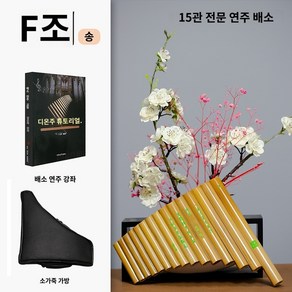 보급형 인디언 악기 팬플룻 22관, D.F 키 가죽 가방  책에 담긴 15 파이프의 프로페, 1개