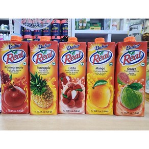 DABUR Real Necta Juice 1L 리얼 넥타 주스 5종 set 구매시 하이드로젠 수소치약 증정, 5개