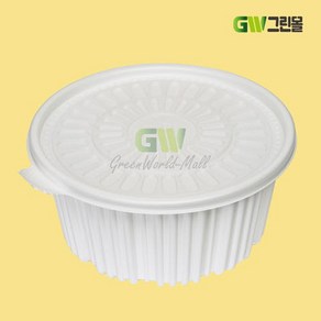 [그린몰]탕용기 중 220파이 2300ml 백색 50세트 FP, 50개, 1세트