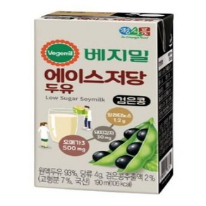 정식품 베지밀 에이스 저당두유 검은콩 190ml [16팩], 16개