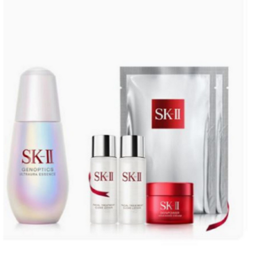 [백화점정품] sk2 제놉틱스 울트라오라에센스 30ml 클리어60ml 크림15ml 마스크팩2매 특가세트 / sk2 쇼핑백, 1개