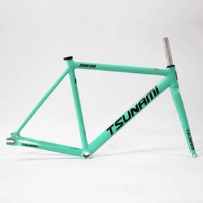 TSUNAMI 알루미늄 고정 기어 프레임 및 포크 트랙 픽시 자전거 세트 단일 속도 부품 SNM100 700C 49cm 52cm 55cm 58cm, 14 육군 녹색, 01 49cm, 1개