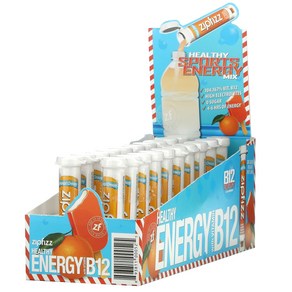 Zipfizz 헬시 스포츠 에너지 믹스 비타민B12 함유 오렌지 크림 맛 튜브 20개입 개당 11g(0.39oz), 1개, 20정