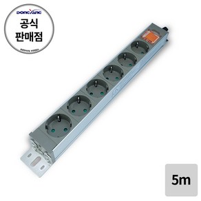 동양전자 국내산 6구 알루미늄 멀티탭 콘센트 (과부하차단), 1개, 5m