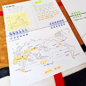 세계지도 한국지도 A5 루즈링 노트 노트패드