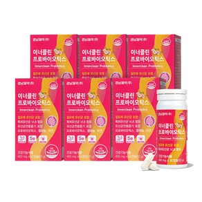 경남제약 이너클린 프로바이오틱스 질유래 유산균 400mg 30캡슐 6개 (6개월분), 30정