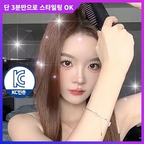 리앤리 KC인증 무선 스타일링 머리빗 고데기, 검정블랙