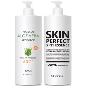 <한정판매> 아요델 알로에베라 화이트 톤업 선크림 1 000ml + 퍼펙트맨 남성 올인원 크림 1000ml, 1개, 2L