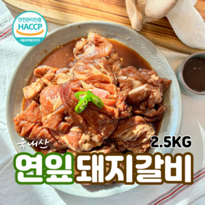 조은갈비 연잎 돼지갈비 2.5kg 국내산 양념갈비 밀키트 캠핑 명절선물