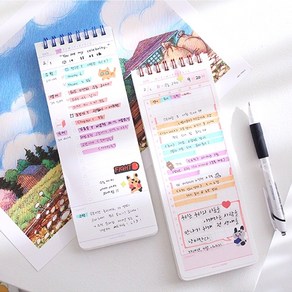 10분 스터디 플래너 100일 스케쥴러 기본 스프링 다이어리, 라벤더