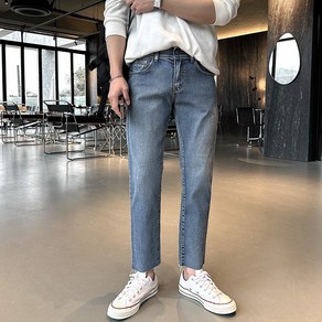 남자 히든밴딩 워싱 데미지 데님 팬츠 9부 10부 청바지 (3colo)
