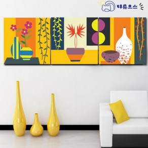 티류으스[국내 출고] 2+1 DIY 명화 화사한 화병 그리기 유화세트 캔버스형 3단 세트, 40x50CMx3, 1개